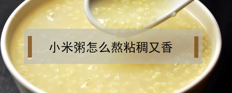 小米粥怎么熬粘稠又香