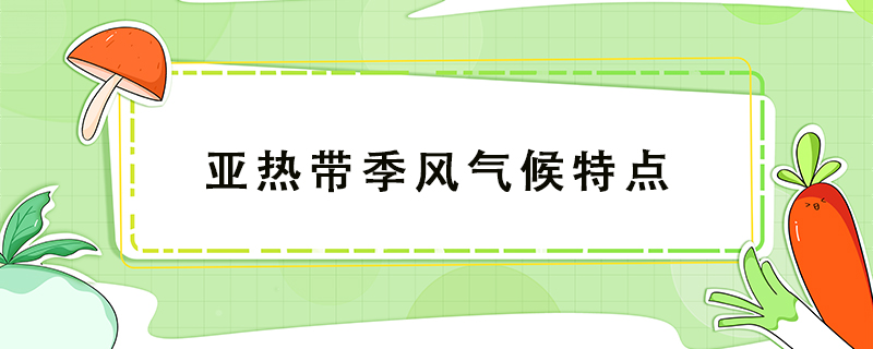 亚热带季风气候特点